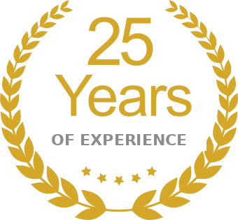 25 years of combined trade experience badge